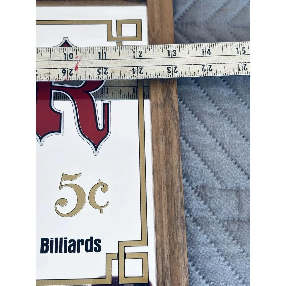 Vintage Beer 5 Cent Schooner Framed Mirror Bar Pub Sign Man Cave Garage 13 X 11